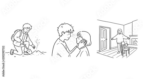 Gardening, Affectionate Moments, and Home Comfort