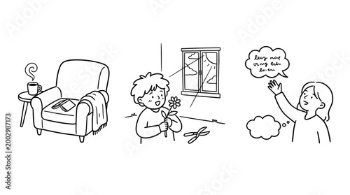 A child and a girl sharing a moment of connection.