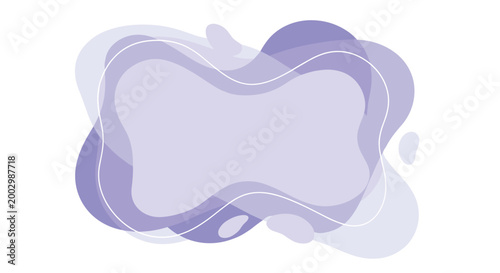 Abstract purple liquid shapes with white outline in a layered fluid background design for modern creative presentations and graphics.