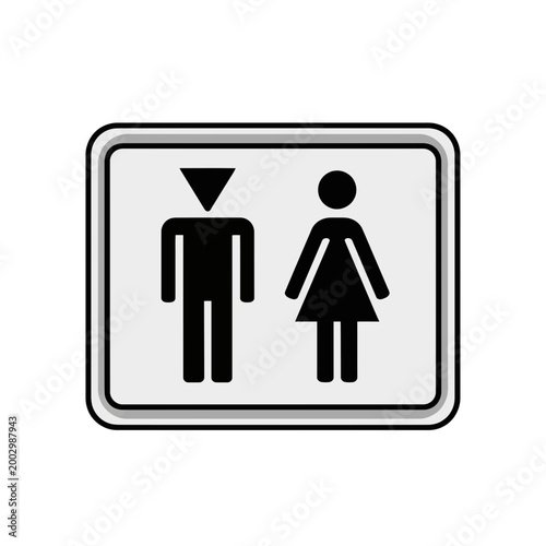 Public Restroom Sign - Male and Female Symbols