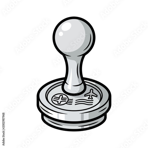 Retro gaming joystick icon, vintage arcade controller illustration