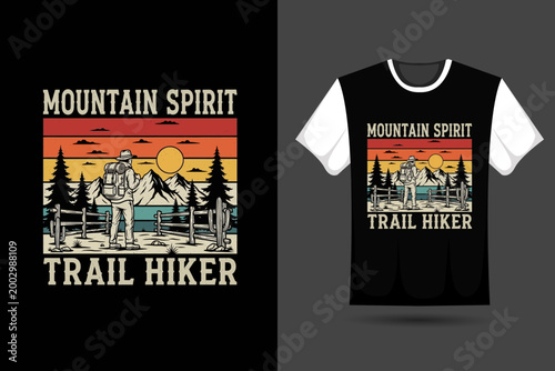 Mountain spirit trail hiker merchandise t shirt design