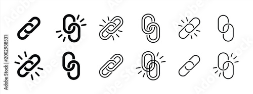 Icon set related to links