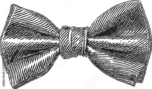Detailed vintage bow tie illustration classic elegant accessory for formal attire and fashion