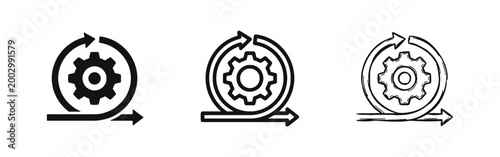 Agile Process and Workflow Management Icon Set