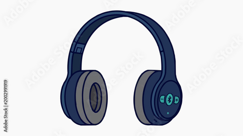 A pair of sleek, modern headphones is presented, exuding a sense of pure audio bliss and captivating the essence of sound, technology and design. 