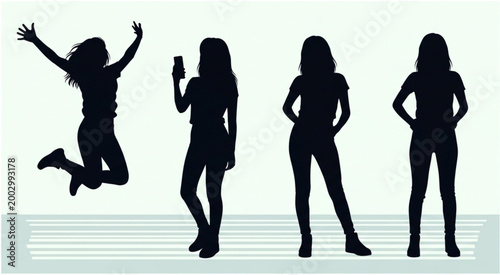 silhouettes of girls