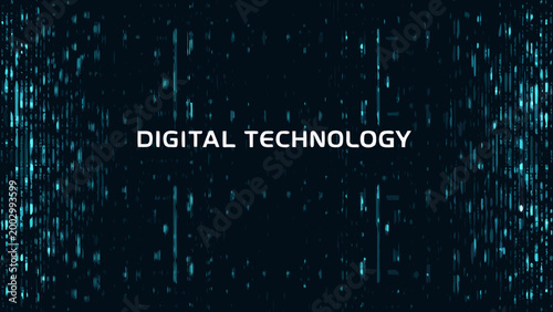 abstract digital technology background with cascading binary code and dark teal hues high quality professional detailed modern elegant