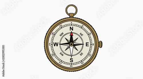 An antique compass, showcasing its elegant design and essential functionality, the image invokes a sense of exploration, direction, and the timeless art of navigation.