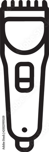 A minimalist illustration of a hair clipper, perfect for grooming, styling, and personal care, conveys simplicity and modern design.