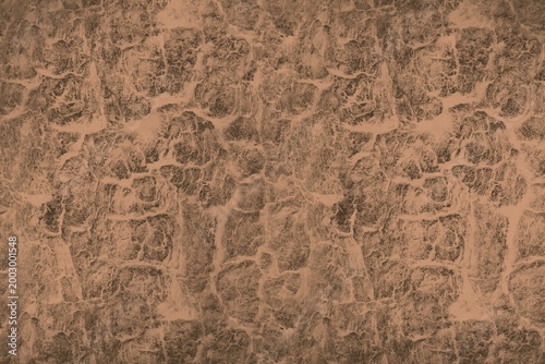 Bilde på lerret Brown cracked earth texture background, top view of dry soil or stone pattern