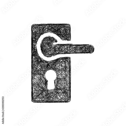 Sketch door lock icon design