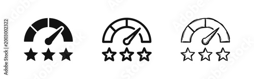Performance and Rating Icon Set - Speed, Quality, and High Score Symbols