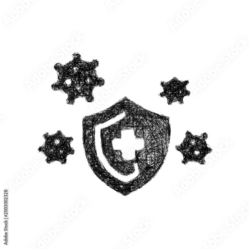 Sketch immune system icon design