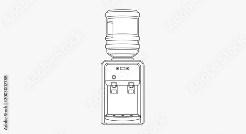 Water cooler dispenser line drawing