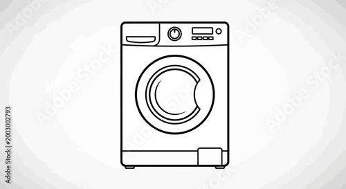 Washing machine line art icon