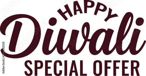 Happy Diwali special offer text on transparent background for festive promotions and discounts