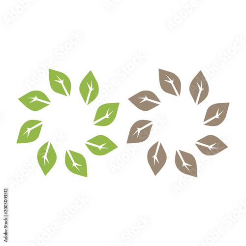 GREEN LEAVES SIGN SYMBOL LOGO VECTOR ISOLATED ON WHITE