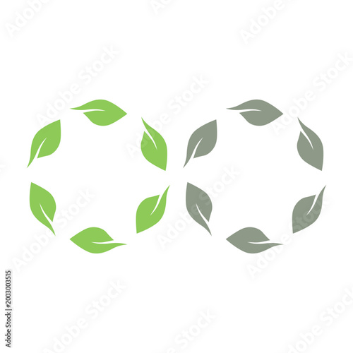 GREEN LEAVES SIGN SYMBOL LOGO VECTOR ISOLATED ON WHITE