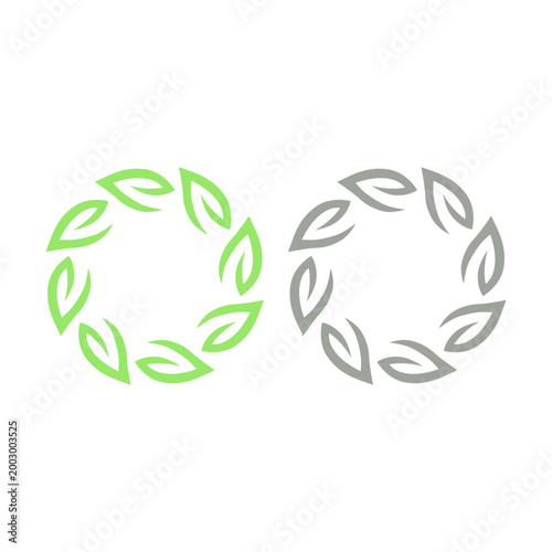 GREEN LEAVES SIGN SYMBOL LOGO VECTOR ISOLATED ON WHITE
