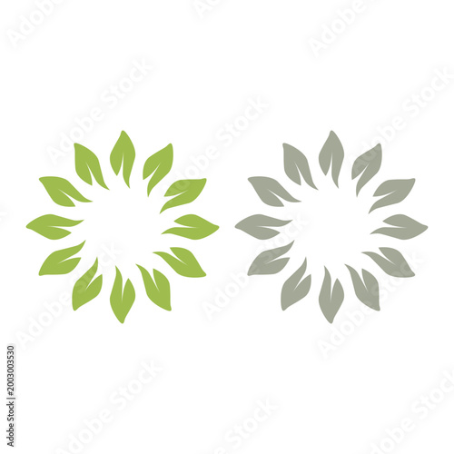 GREEN LEAVES SIGN SYMBOL LOGO VECTOR ISOLATED ON WHITE