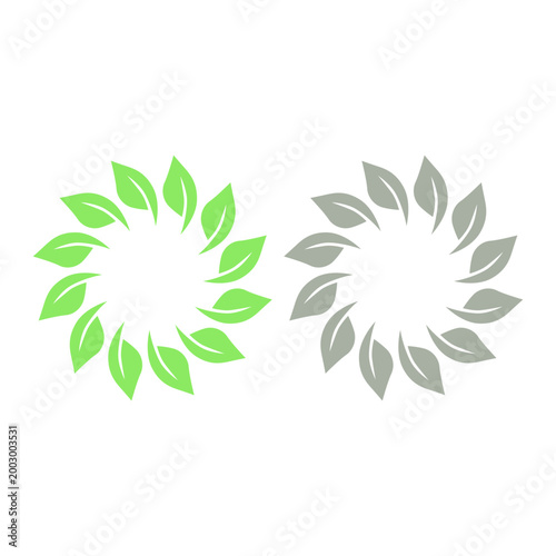 GREEN LEAVES SIGN SYMBOL LOGO VECTOR ISOLATED ON WHITE