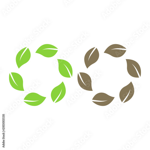 GREEN LEAVES SIGN SYMBOL LOGO VECTOR ISOLATED ON WHITE