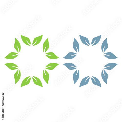 GREEN LEAVES SIGN SYMBOL LOGO VECTOR ISOLATED ON WHITE