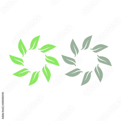 GREEN LEAVES SIGN SYMBOL LOGO VECTOR ISOLATED ON WHITE
