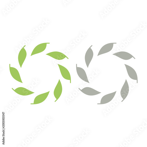 GREEN LEAVES SIGN SYMBOL LOGO VECTOR ISOLATED ON WHITE
