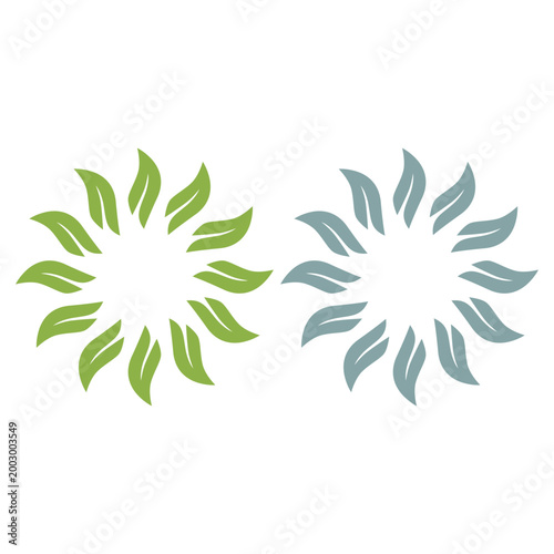 GREEN LEAVES SIGN SYMBOL LOGO VECTOR ISOLATED ON WHITE