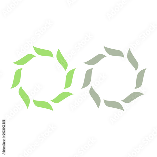 GREEN LEAVES SIGN SYMBOL LOGO VECTOR ISOLATED ON WHITE