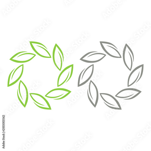 GREEN LEAVES SIGN SYMBOL LOGO VECTOR ISOLATED ON WHITE