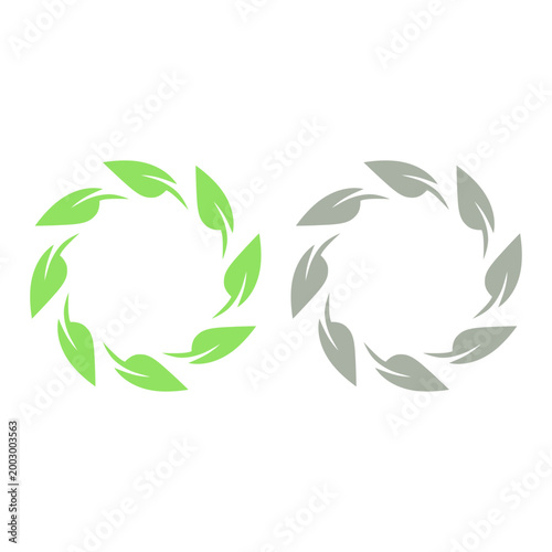GREEN LEAVES SIGN SYMBOL LOGO VECTOR ISOLATED ON WHITE