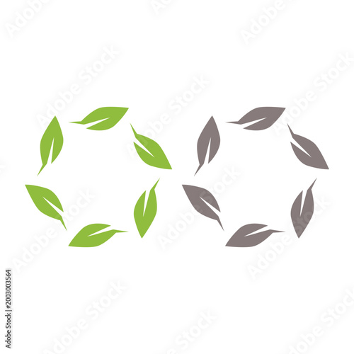 GREEN LEAVES SIGN SYMBOL LOGO VECTOR ISOLATED ON WHITE