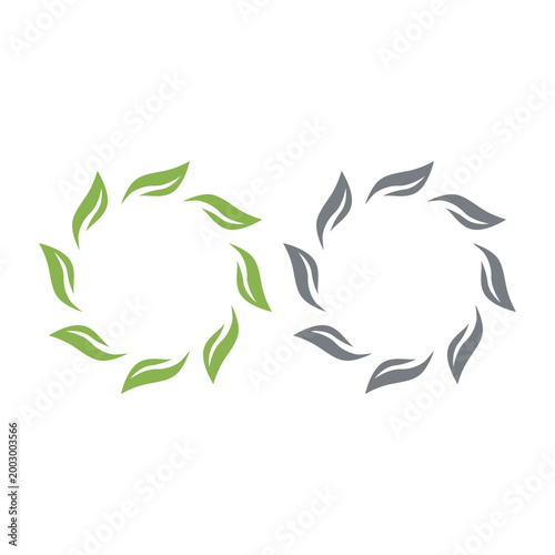 GREEN LEAVES SIGN SYMBOL LOGO VECTOR ISOLATED ON WHITE