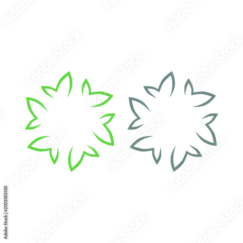 GREEN LEAVES SIGN SYMBOL LOGO VECTOR ISOLATED ON WHITE