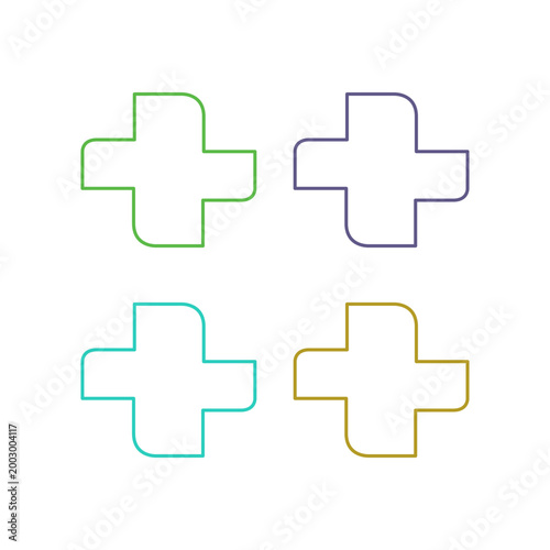 MEDICAL CROSS SET ISOLATED ON WHITE