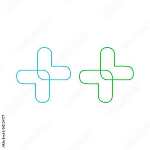 MEDICAL CROSS SET ISOLATED ON WHITE