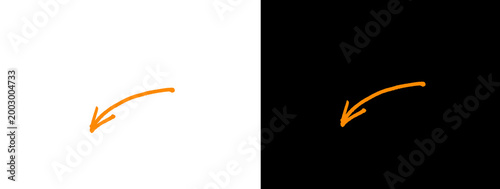 Soft Orange Glow Line Emerging from Black Background with Clean Minimal White Space Abstract Design Element
