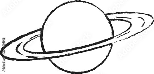 Drawing of Planet Saturn Hand Drawn Sketch