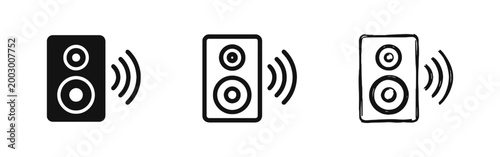 Vászonkép Audio Speaker Sound Icon Set