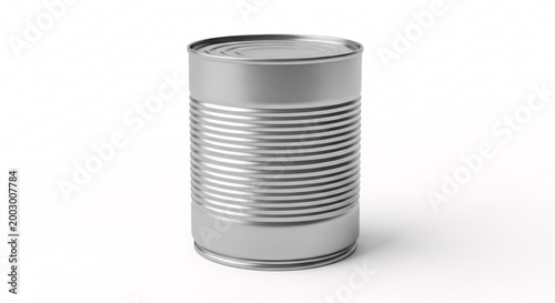 Metallic food can isolated on white background for product mockups