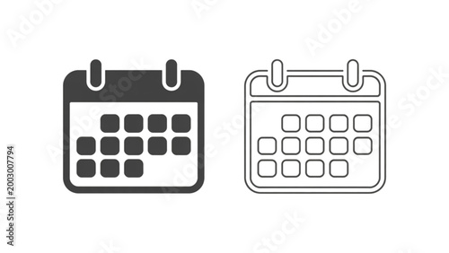 Minimalist calendar icons with different date styles on a clean background Vector
