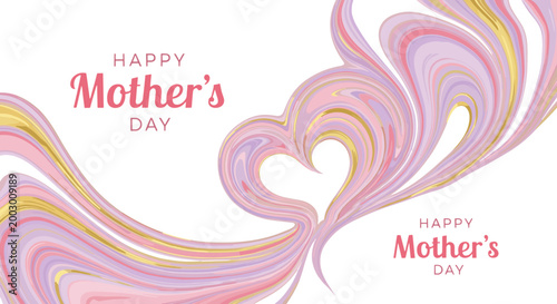 Mothers day greeting card with colorful heart design