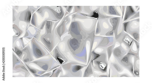 Abstract silver metallic crumpled foil texture background
