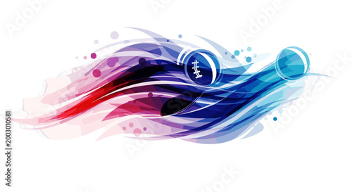 Dynamic sports illustration of a swimmer in action
