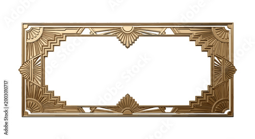 Art deco decorative frame with geometric patterns