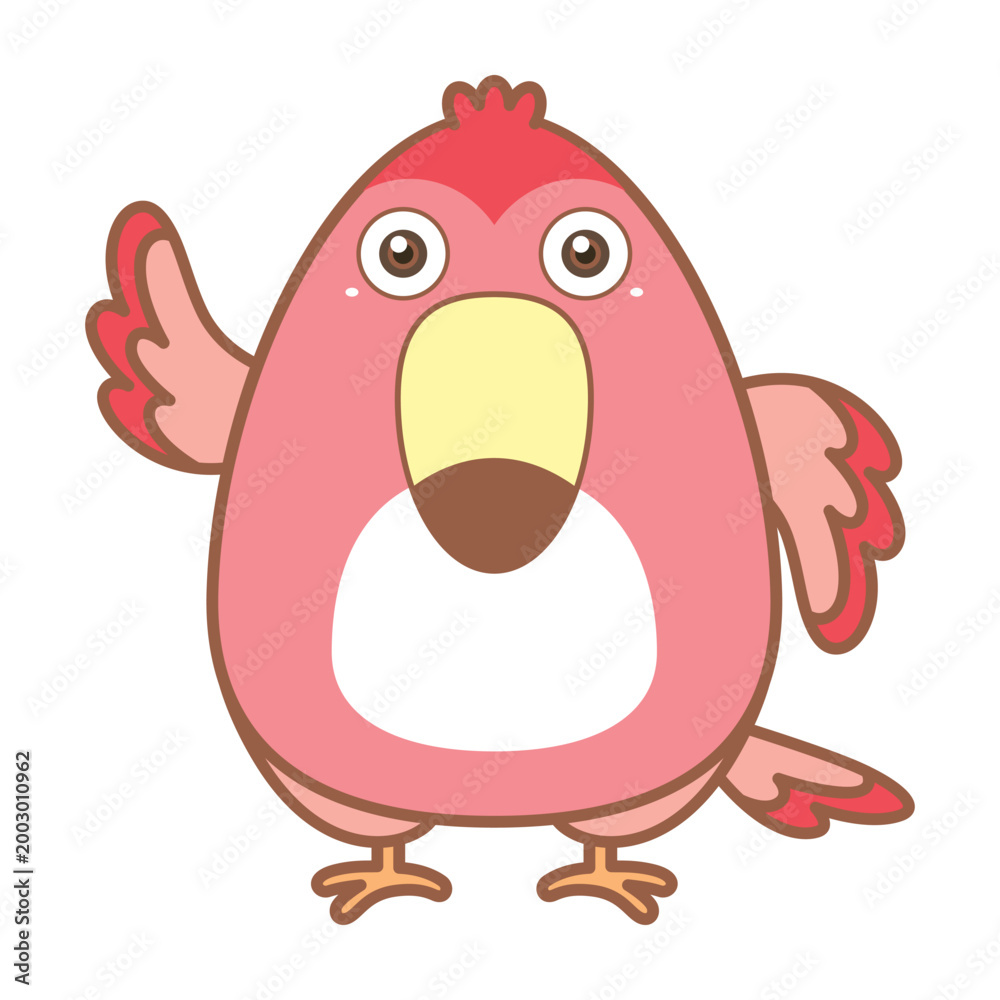 Fototapeta premium Pink catoon red crane