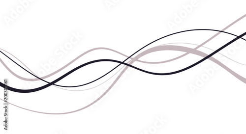 Abstract flowing lines with smooth curves and waves